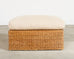 Pair of Ralph Lauren Wicker Lounge Chairs and Ottoman