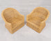 Pair of Bielecky Brothers Rattan Wicker Lounge Chairs + Ottoman