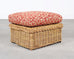 Pair of Bielecky Brothers Rattan Wicker Lounge Chairs + Ottoman