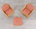 Pair of Bielecky Brothers Rattan Wicker Lounge Chairs + Ottoman