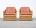 Pair of Bielecky Brothers Rattan Wicker Lounge Chairs + Ottoman