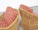 Pair of Bielecky Brothers Rattan Wicker Lounge Chairs + Ottoman