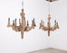 Pair of RH French Baroque Style Carved Wood 8-Arm Chandeliers