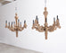 Pair of RH French Baroque Style Carved Wood 8-Arm Chandeliers