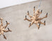 Pair of RH French Baroque Style Carved Wood 8-Arm Chandeliers