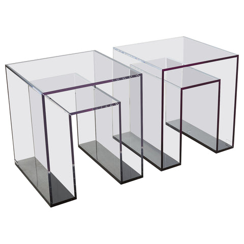 Pair of Alexandra Von Furstenberg Acrylic Side Tables