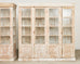 Pair of Country French Pine Library Bookcases Beveled Glass Doors