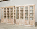 Pair of Country French Pine Library Bookcases Beveled Glass Doors