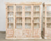 Pair of Country French Pine Library Bookcases Beveled Glass Doors