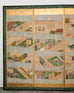 Pair Japanese Edo Six Panel Screens Tale of Genji