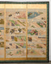 Pair Japanese Edo Six Panel Screens Tale of Genji