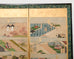 Pair Japanese Edo Six Panel Screens Tale of Genji