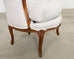 Pair of French Louis XV Style Walnut Bergeres with Linen
