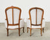 Pair of French Louis XV Style Walnut Bergeres with Linen