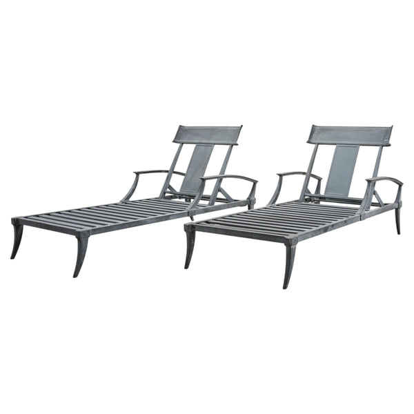 Pair of Neoclassical Greco-Roman Style Klismos Chaise Lounges
