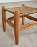 Pair of Primitive Woven Hickory Bark Rush Stools