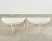 Pair of Swedish Gustavian Style Painted Pine Demilune Consoles