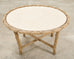 Pair of Danny Ho Fong Organic Modern Rattan Marble Tables