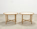 Pair of Danny Ho Fong Organic Modern Rattan Marble Tables