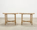 Pair of Danny Ho Fong Organic Modern Rattan Marble Tables