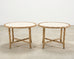 Pair of Danny Ho Fong Organic Modern Rattan Marble Tables
