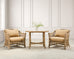 Pair of Danny Ho Fong Organic Modern Rattan Marble Tables