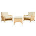 Pair of McGuire Wicker Rattan Lounge Chairs and Ottoman