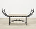 Neoclassical Style Horned Aluminum Bench after Diego Giacometti