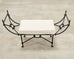 Neoclassical Style Horned Aluminum Bench after Diego Giacometti