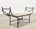 Neoclassical Style Horned Aluminum Bench after Diego Giacometti
