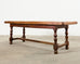Country French Provincial Oak Farmhouse Parquetry Dining Table