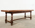 Country French Provincial Oak Farmhouse Parquetry Dining Table