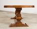 Country French Oak Parquet Top Farmhouse Trestle Dining Table