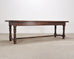 Country French Oak Parquetry-Top Farmhouse Dining Table 8 Ft