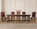 Country French Oak Parquetry-Top Farmhouse Dining Table 8 Ft