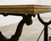 French Art Nouveau Triple Pedestal Iron Bronze Table