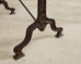 French Art Nouveau Triple Pedestal Iron Bronze Table