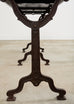 French Art Nouveau Triple Pedestal Iron Bronze Table