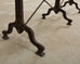 French Art Nouveau Triple Pedestal Iron Bronze Table