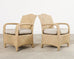 Set of Four Brown Jordan Wicker Havana Garden Armchairs