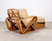 Paul T. Frankl Rattan Six-Strand Square Pretzel Chaise Longue