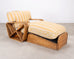Paul T. Frankl Rattan Six-Strand Square Pretzel Chaise Longue