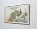 20th C. Chinese Export Pair of Peacocks and Flowers Painting