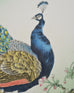 20th C. Chinese Export Pair of Peacocks and Flowers Painting