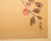 Japanese Showa Four Panel Screen Persimmon Branch in Snow