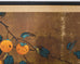 Japanese Showa Painted Panel Screen Persimmon Branch