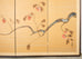 Japanese Showa Four Panel Screen Persimmon Branch in Snow