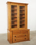 19th Century Country English Fruitwood Library Bookcase Cabinet