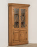 Country English Provincial Pine Glazed Corner Cabinet Bookcase