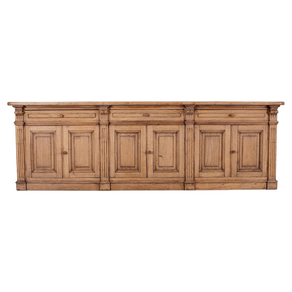 Country French Provincial Bleached Oak Enfilade Sideboard 8 Ft